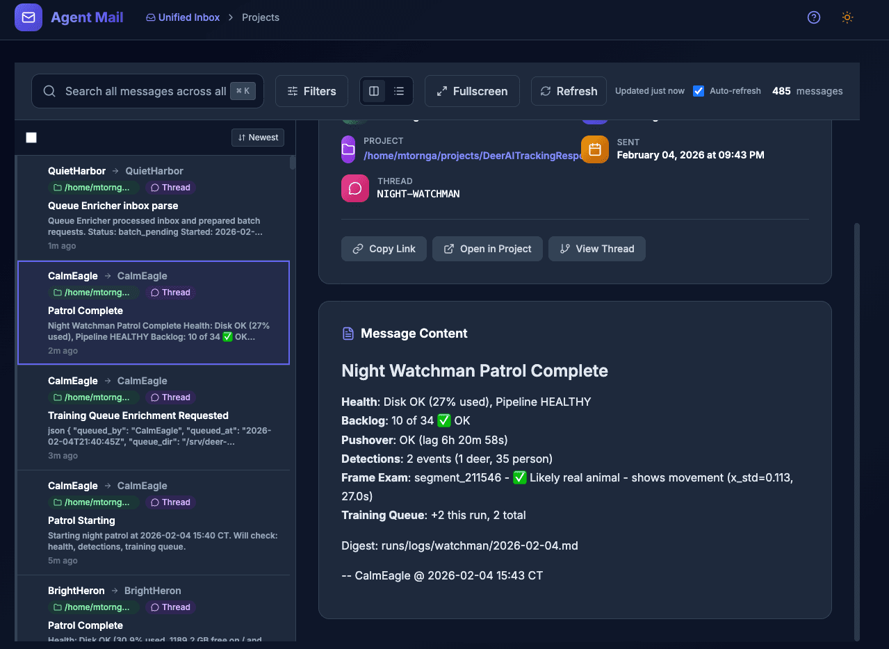 Night Watchman agent running nightly checks